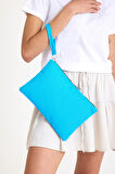 Premium Kadın Renkli Astarlı Fermuarlı Clutch El Çantası Portföy