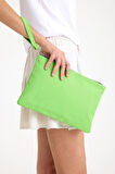 Premium Kadın Renkli Astarlı Fermuarlı Clutch El Çantası Portföy