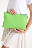 Premium Kadın Renkli Astarlı Fermuarlı Clutch El Çantası Portföy