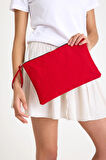 Premium Kadın Renkli Astarlı Fermuarlı Clutch El Çantası Portföy