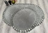 My Evilla Modern Simirna Dekoratif  Peluş Oval 60x100-50x60 Ponpon Saçaklı Klozet Takımı