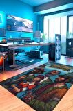 Sımseons Şönil Gamer Halısı Pamuk Tabanlı, Yıkanabilen,Kaydırmaz Genç Odası Oyuncu , Gaming Halısı