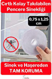 Ayarlanabilir Pratik Pencere Cam Kapı Sineklik Cırt Bantlı Hazır Yapışkanlı 0,75 cmx1,25 cm - 4 mt