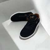ERKEK GÜNLÜK SİYAH KAHVE DETAYLI SNEAKER 