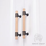 Siyah Ahşap Düğme Kulp Lüks Country Mutfak Mobilya Dolap Çekmece Kulbu