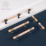 Siyah Ahşap  Kulp Lüks Country Mutfak Mobilya Dolap Çekmece Kulbu