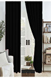Siyah Renk Kalın Güneşlik Blackout Kararma Fon Perde Düz Dikim
