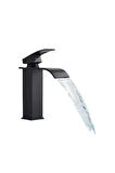 Siyah Lavabo Bataryası Oval Çıkış Havza Model Yüksek Kalite Lavabo Musluğu Çiftgirişli Armatür
