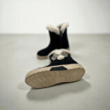 KIZ ÇOCUK KÜRKLÜ KELEBEK DETAYLI SİYAH BOT 