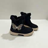 KIZ ÇOCUK KAYMAZ TABAN SİYAH KELEBEKLİ BOT 