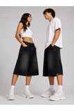 ESKİTME YIKAMA UNİSEX BAGGY DENİM ŞORT