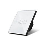 Üçlü Dokunmatik Işık Anahtarı Beyaz Cam Panel Nötrsüz 1 Way 3 Kanal SK-A803-01