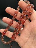 Sıkma Kehribar Tesbih Açık Karamel Şeffaf Kapsül Kesim 8x11 mm 33’lü Sistemli Püskül – SK040230.190425