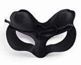 Siyah Süet Gümüş Mavi Simli Kedi Maskesi