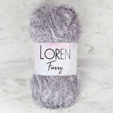 Leyloş Furry Gri El Örgü İpi - Rf006 - 34045