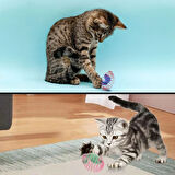 Leyloş Yaylı Metal Fareli Kafes Kedi Oyun Topu Sıçrayan Spiral Kedi Topu