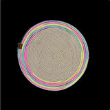 Decohandy 39cm Neon Renkli Şeritli Jüt Örme Supla Amerikan Servis