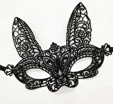 Siyah Dantel Kesim Balo Parti Maskesi 7 No