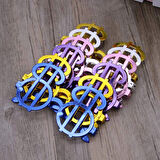 Dolar Şekilli Metalize Parti Gözlüğü 6 Adet