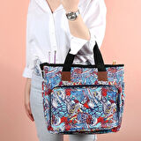 Leyloş Desenli Örgü Çantası