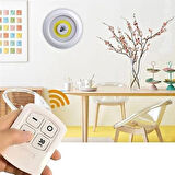 Leyloş 3lü Uzaktan Kumandalı Pilli Yapışkanlı Kablosuz Led Spot Lambalar