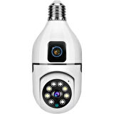 Çift Lensli Duy Girişli Kablosuz Ampul Kamera
