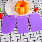 Leyloş Pasta Hamur Şekillendirici Spatula Kesici Kazıyıcı Dekoratör Set