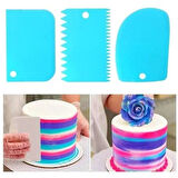 Leyloş Pasta Hamur Şekillendirici Spatula Kesici Kazıyıcı Dekoratör Set