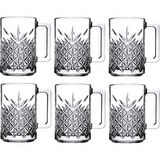 6'lı Kulplu Kristal Meşrubat Bardağı