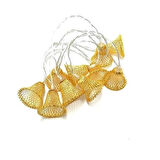 Leyloş Parti Ve Özel Gün Dekorasyonu Çan Şeklinde Metal Şerit Led Işık