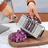 Leyloş Ayarlanabilir 3 Farklı Başlıklı Tutmalı Sebze Dilimleyici Peynir Rendeleyici Aparat