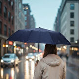 Mavi Kılıflı Otomatik Kompakt Şemsiye