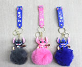 Ponponlu Stitch Anahtarlık