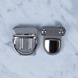 Leyloş Metal Çanta Kilidi Büyük Gümüş