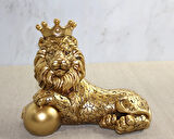 Polyester Dekoratif Taçlı Aslan Figürü