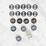 Leyloş Manyetik Mat Gümüş Metal 5 Li Çıt Çıt Set