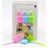 Kilit Şeklinde Silikon Kablo Ve Poşet Bağlama Aparatı (3'lü Set)