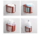 Yapışkanlı Çok Fonksiyonlu Banyo Organizeri Beyaz