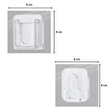 Leyloş Eşya Sabitleme Askısı 10 Çift Şeffaf Çift Taraflı Yapışkanlı Geçmeli Klips