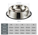 Paslanmaz Çelik Metal Mama Kabı 18 Cm.