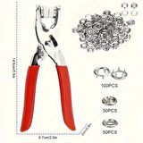 Leyloş 100 Adet Paslanmaz Çelik Çıtçıt Ve Pense Seti Metal Çıt Çıt Makinesi