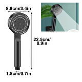 Leyloş 5 Fonksiyonlu Yüksek Basınçlı Ayarlanabilir Siyah Duş Başlığı