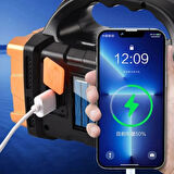 Leyloş Solar Ve Usb Şarjlı Led + Cob El Feneri | 1500 Mah Şarjlı Taşınabilir Çalışma Işığı–su geçirmez Hb-2678