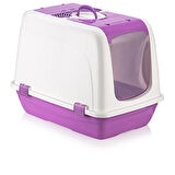 Leyloş Büyük Kapalı Kedi Tuvaleti Mor