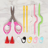 Leyloş Çantalı Tığ Ve Örgü Aksesuarları Seti