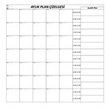 Leyloş Aylık Planlayıcı Manyetik Duvar Stickerı Takvim Plan Çizelgesi