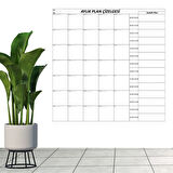 Leyloş Aylık Planlayıcı Manyetik Duvar Stickerı Takvim Plan Çizelgesi