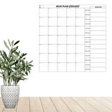 Leyloş Aylık Planlayıcı Manyetik Duvar Stickerı Takvim Plan Çizelgesi