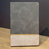 Gri Gold Detaylı Deri Hatıra Defteri