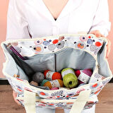 Leyloş Desenli Örgü Çantası